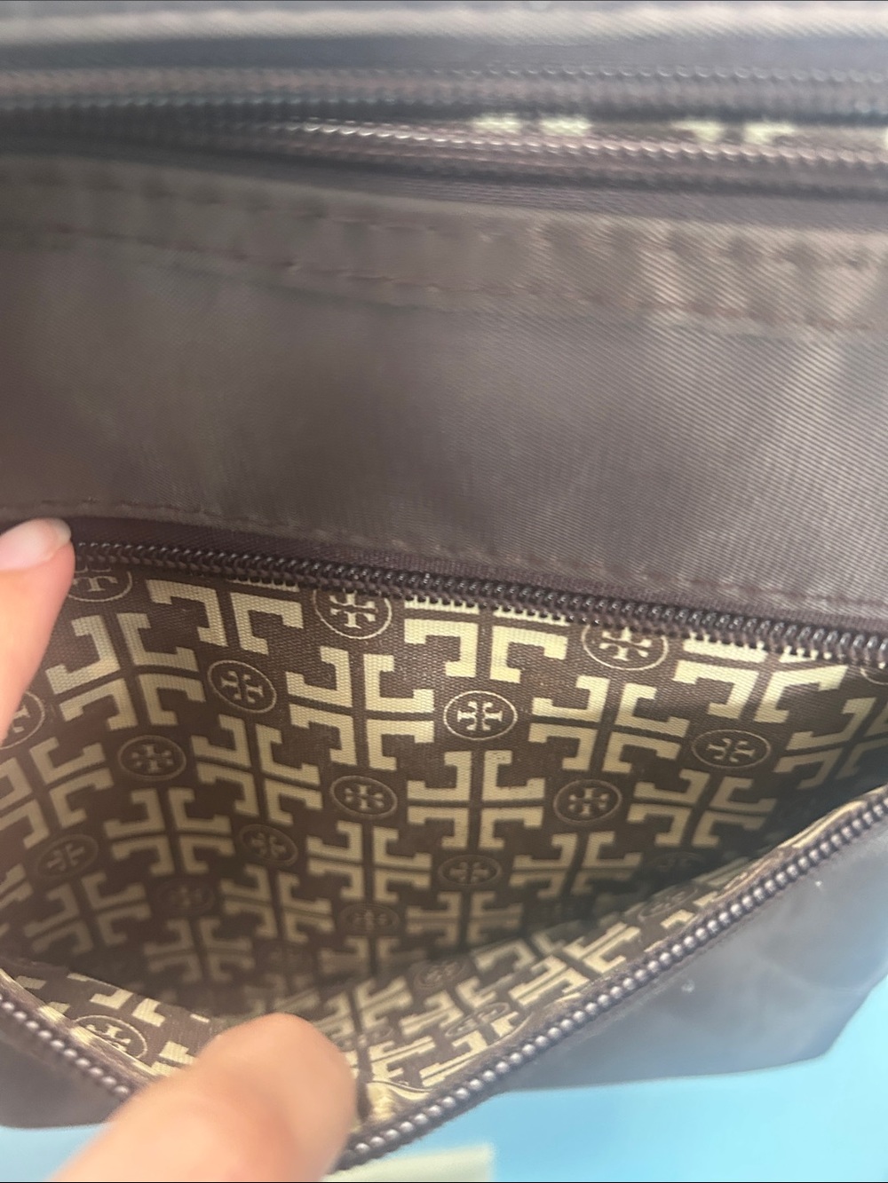 Tory Burch Chocolate Brown Nylon Crossbody Bag - Picture 4 of 5